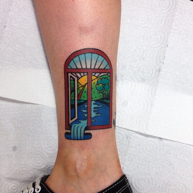 Water Through Window Tattoo