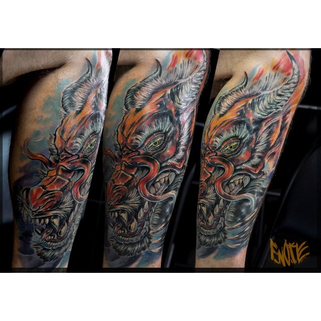 Amazing Leg Dragon Tattoo