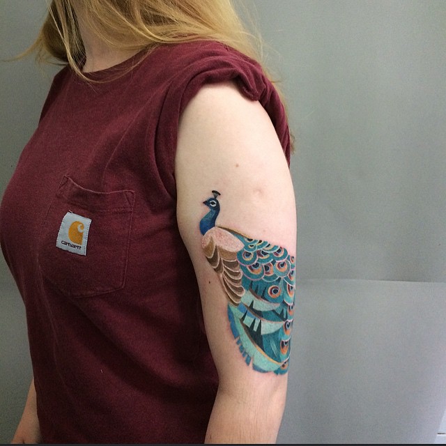 Cute Peacock Tattoo