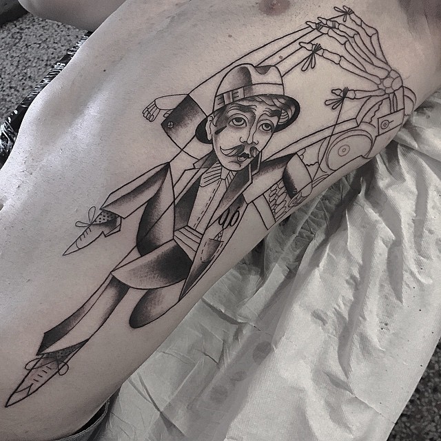 Death Puppet Tattoo on Side