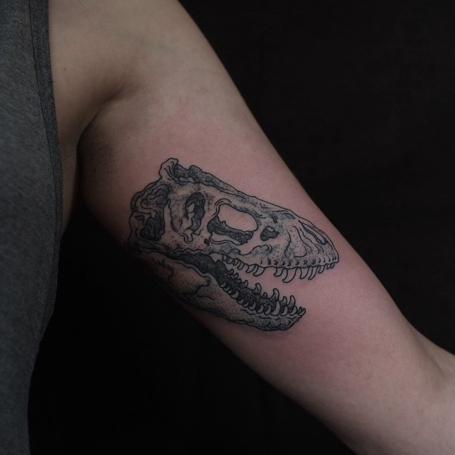 Dinosaur Skull tattoo on Arm