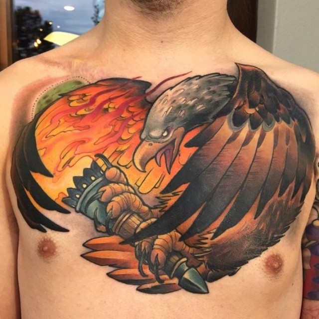 Eagle Chest Tattoo