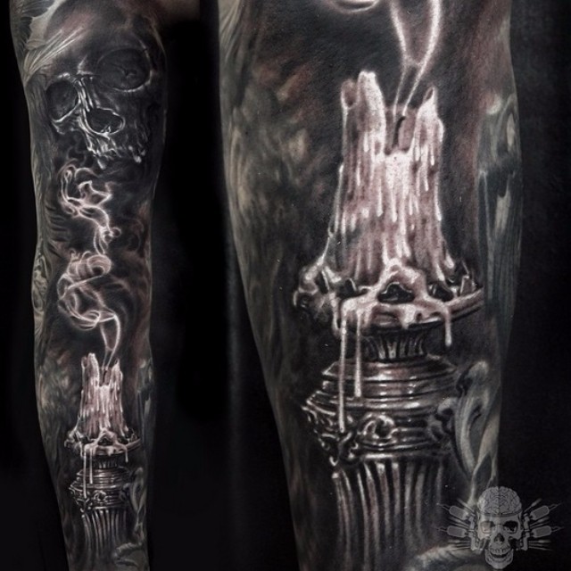 Extinguished Candle Tattoo Sleeve