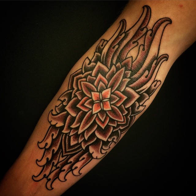 Freehand Mandala Tattoo on Arm