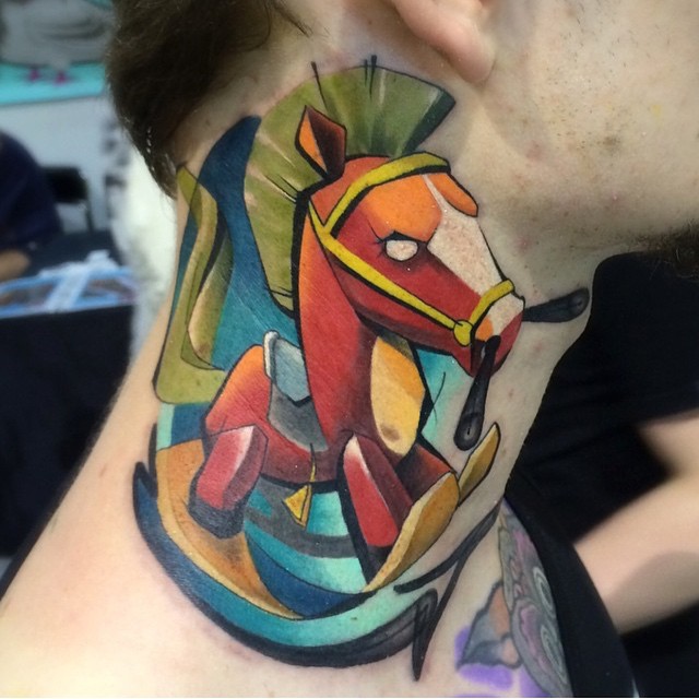 Funny Horse Neck Tattoo