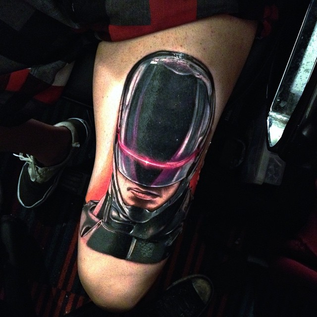 New Robocop Tattoo on Thigh