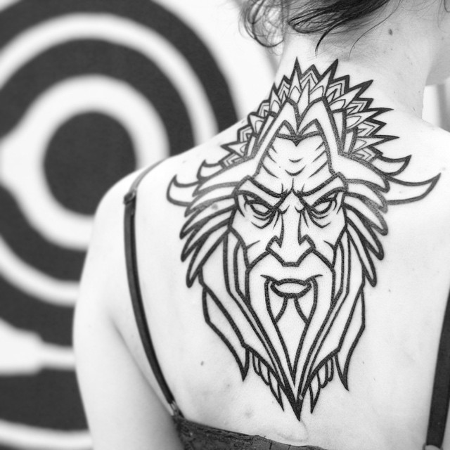 Pagan God tattoo on Back