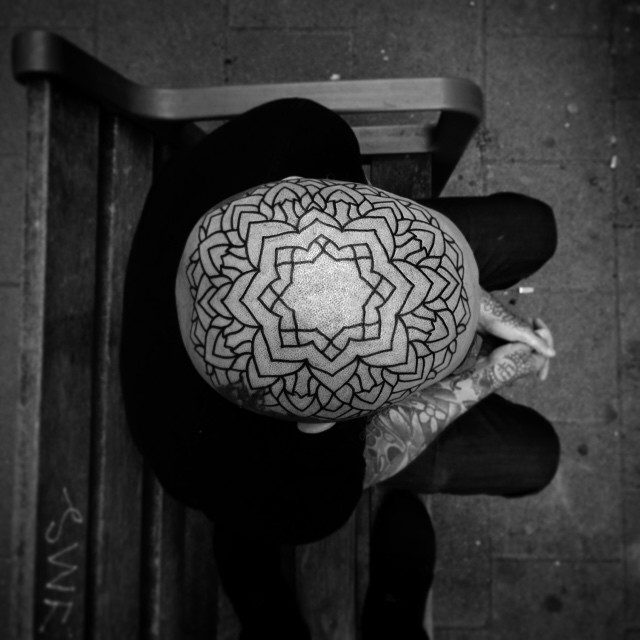 Pattern Flower Head Tattoo