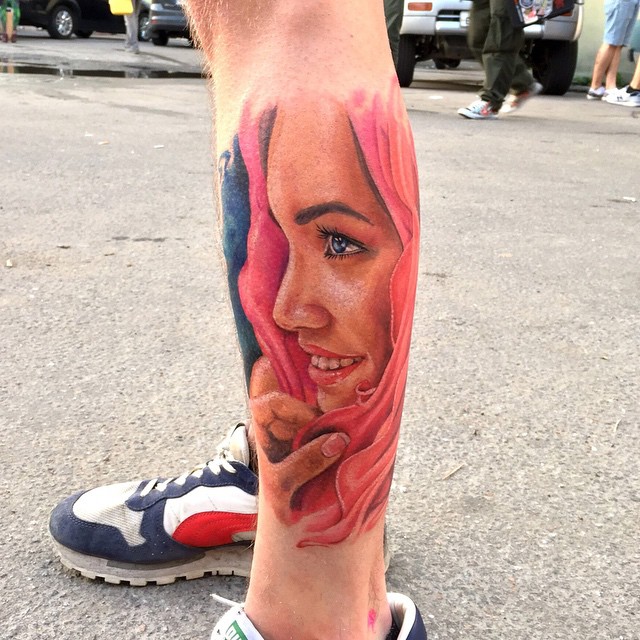 Pink Hoody Girl Tattoo