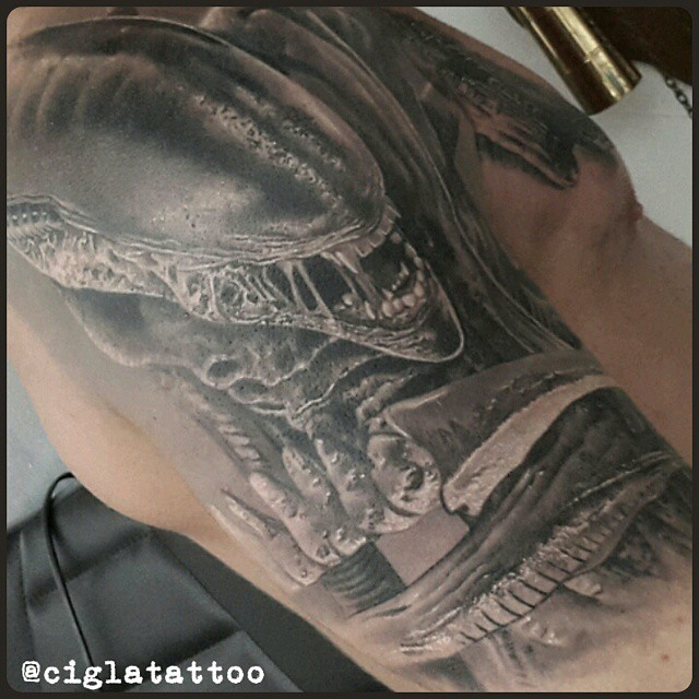 Realistic Alien Tattoo