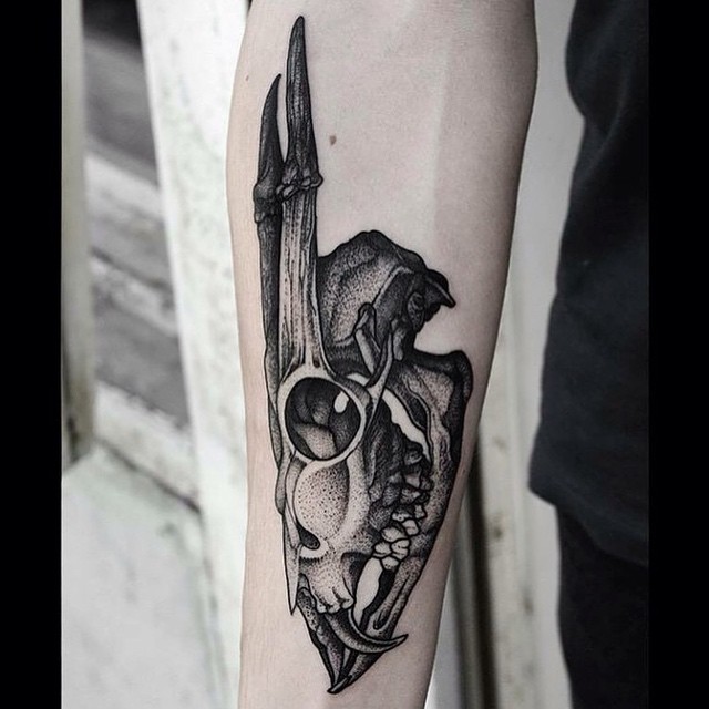 Sabre Teeth Deer Tattoo