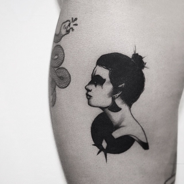 Sad Girl Small Tattoo