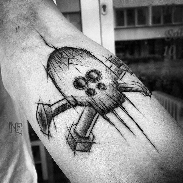 Screw Bolt tattoo on Arm