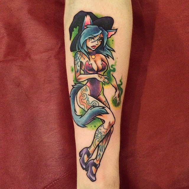 Tail Witch Tattoo on Arm