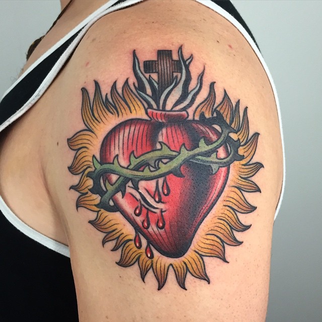 old school heart tattoo