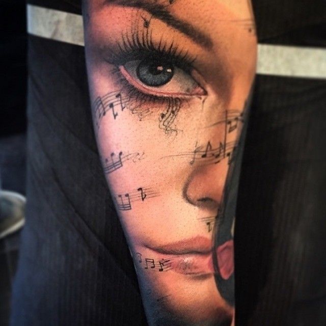 Face of Music Tattoo