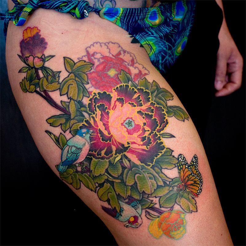 Flower Thigh Tattoos