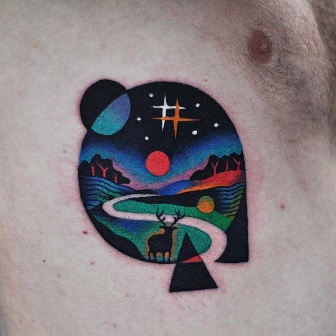 Geometry Landscape Tattoo