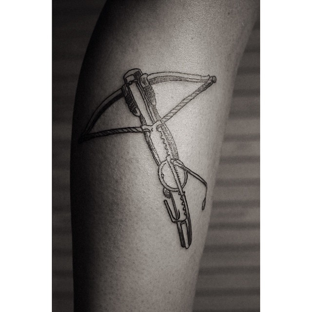 Graphic Crossbow Tattoo