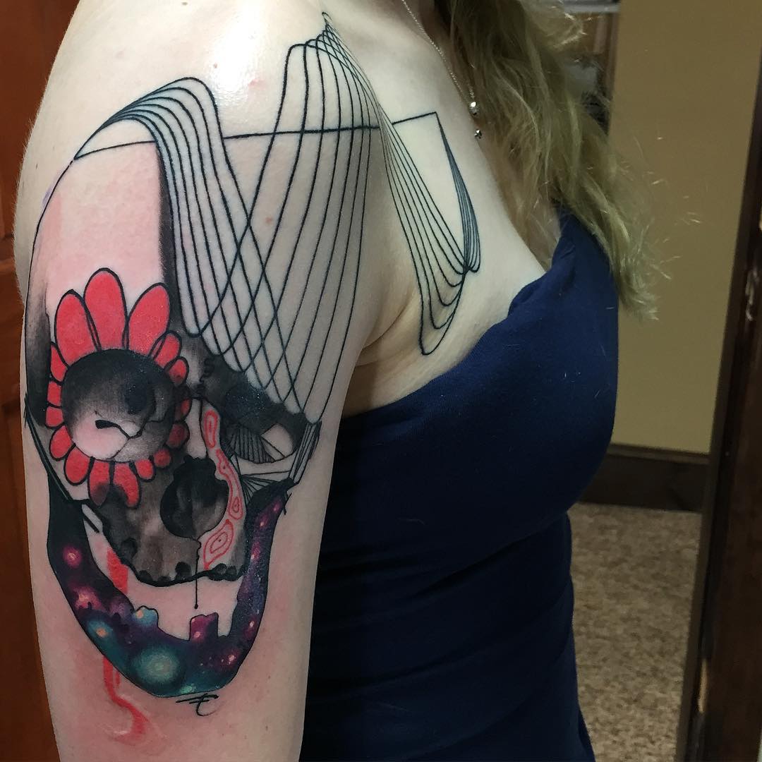 Parallel Skull Tattoo