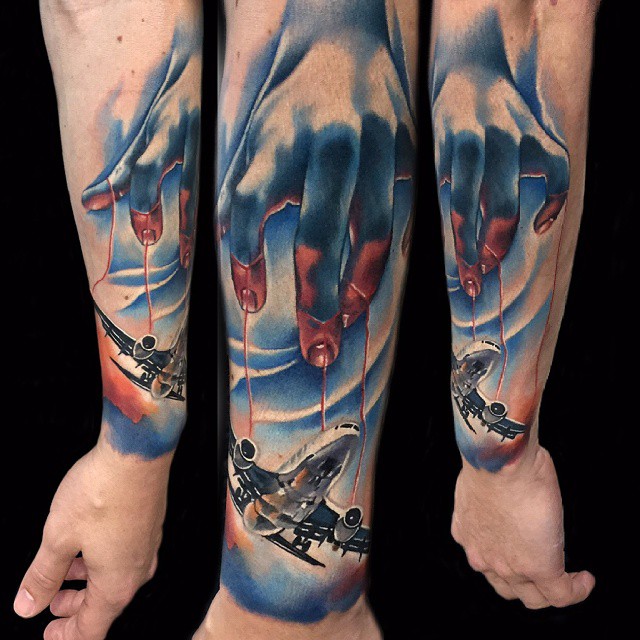 Pilot Hand Tattoo