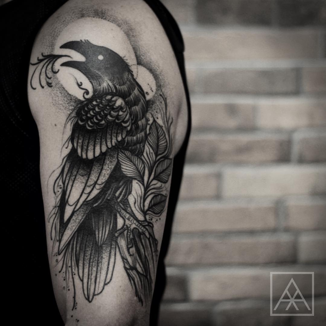 Screaming Raven Tattoo