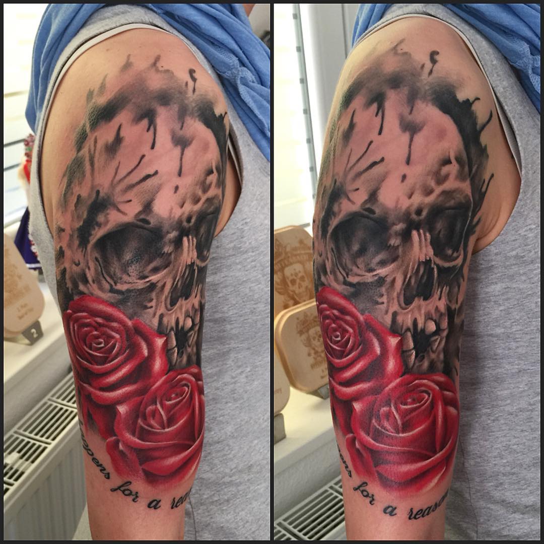 Skull and Roses Tattoo