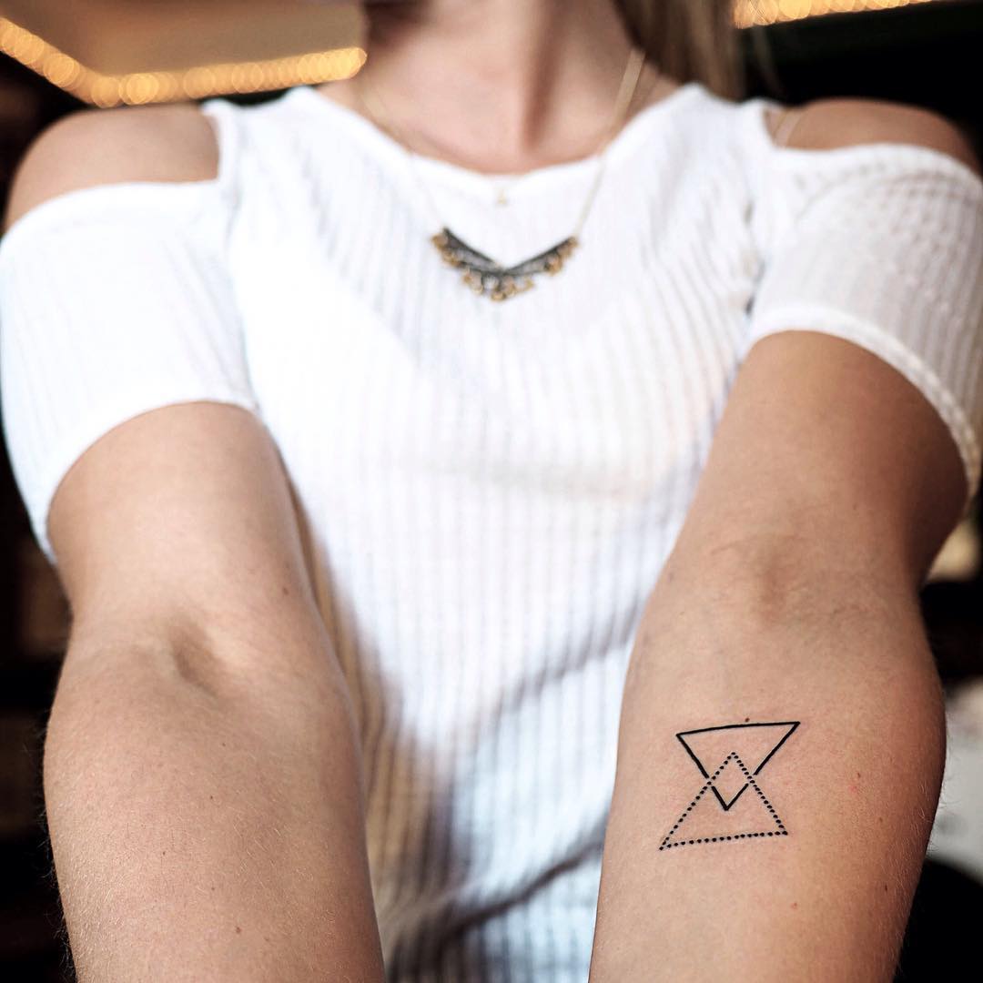 Two Triangles Tattoo on Arm