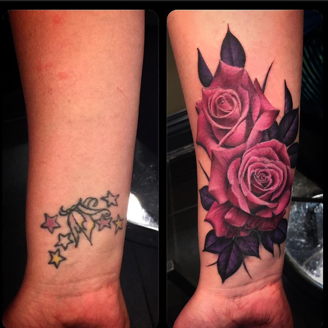 Rose Cover Up Tattoos