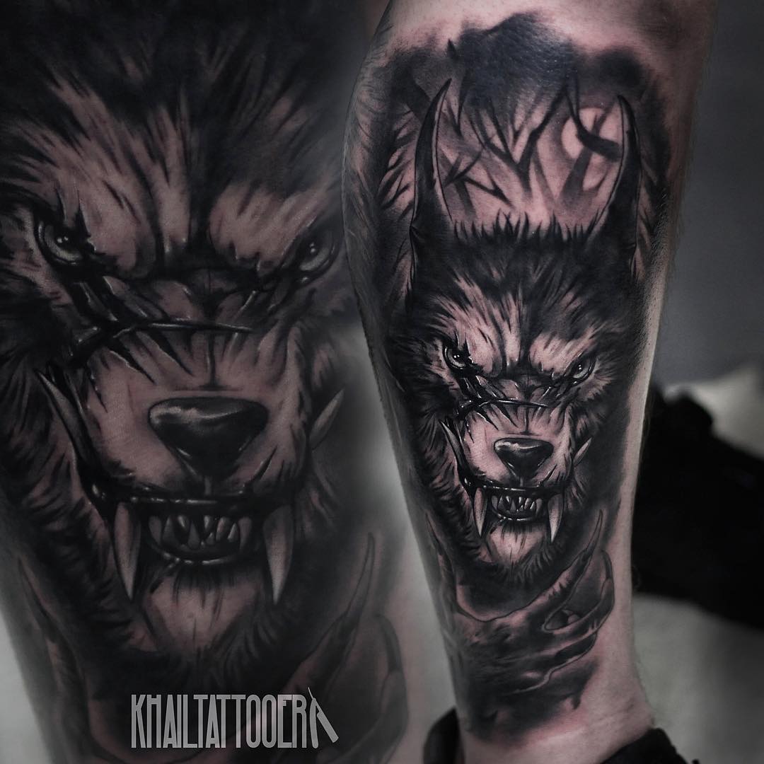 Angry Wolf Tattoo