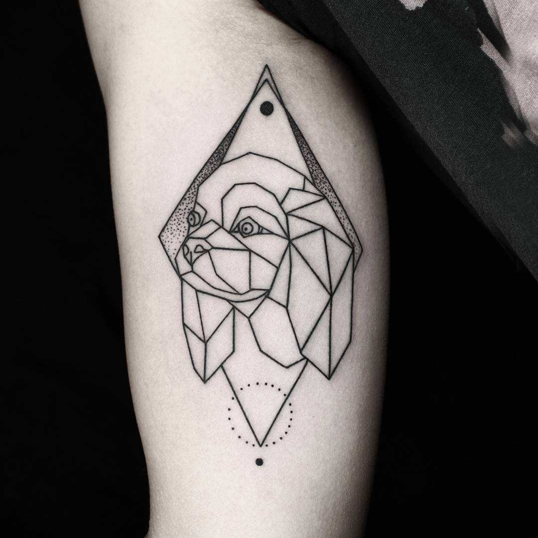 Arm Dog Geometry Tattoo