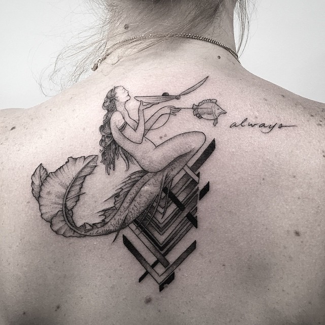 Back Mermaid Tattoo