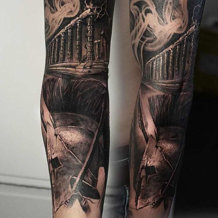 Black and Grey Tattoo Sleeve