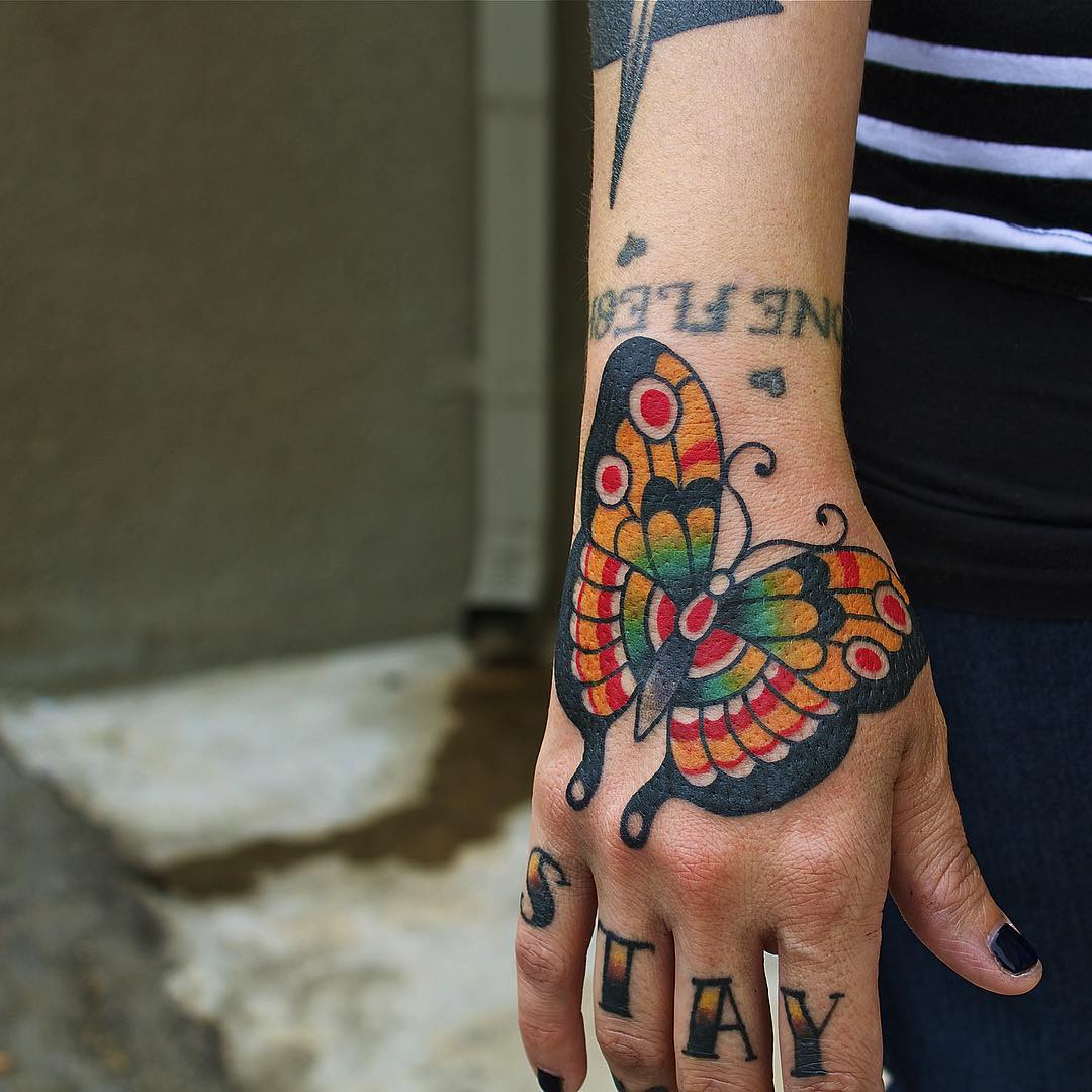 Butterfly Hand Tattoo