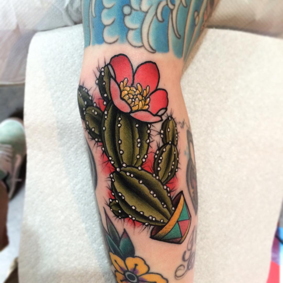 Cactus Flower Tattoo