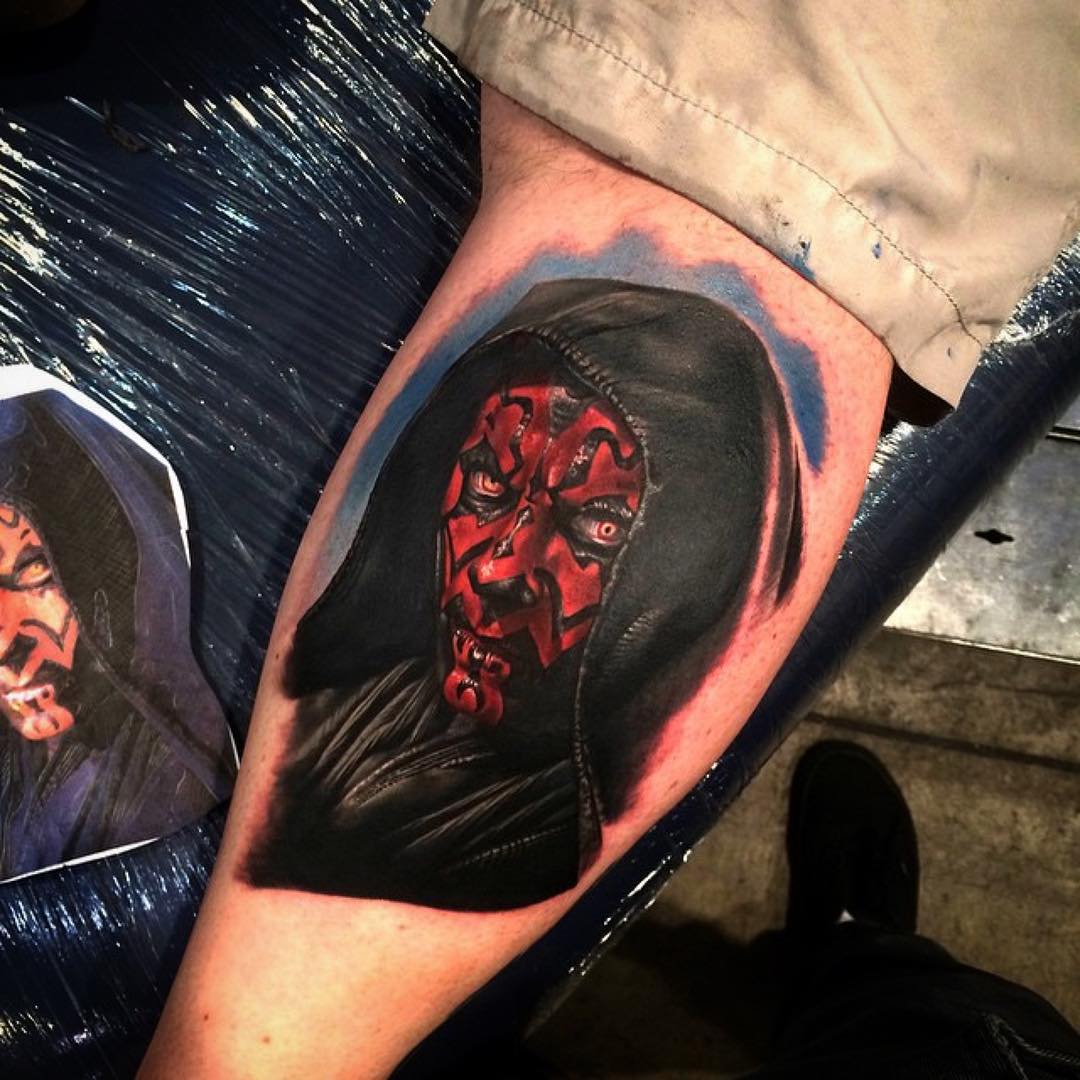 Darth Maul Tattoo on Calf