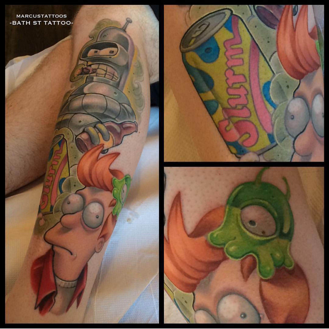 Fry Bender Futurama Tattoo