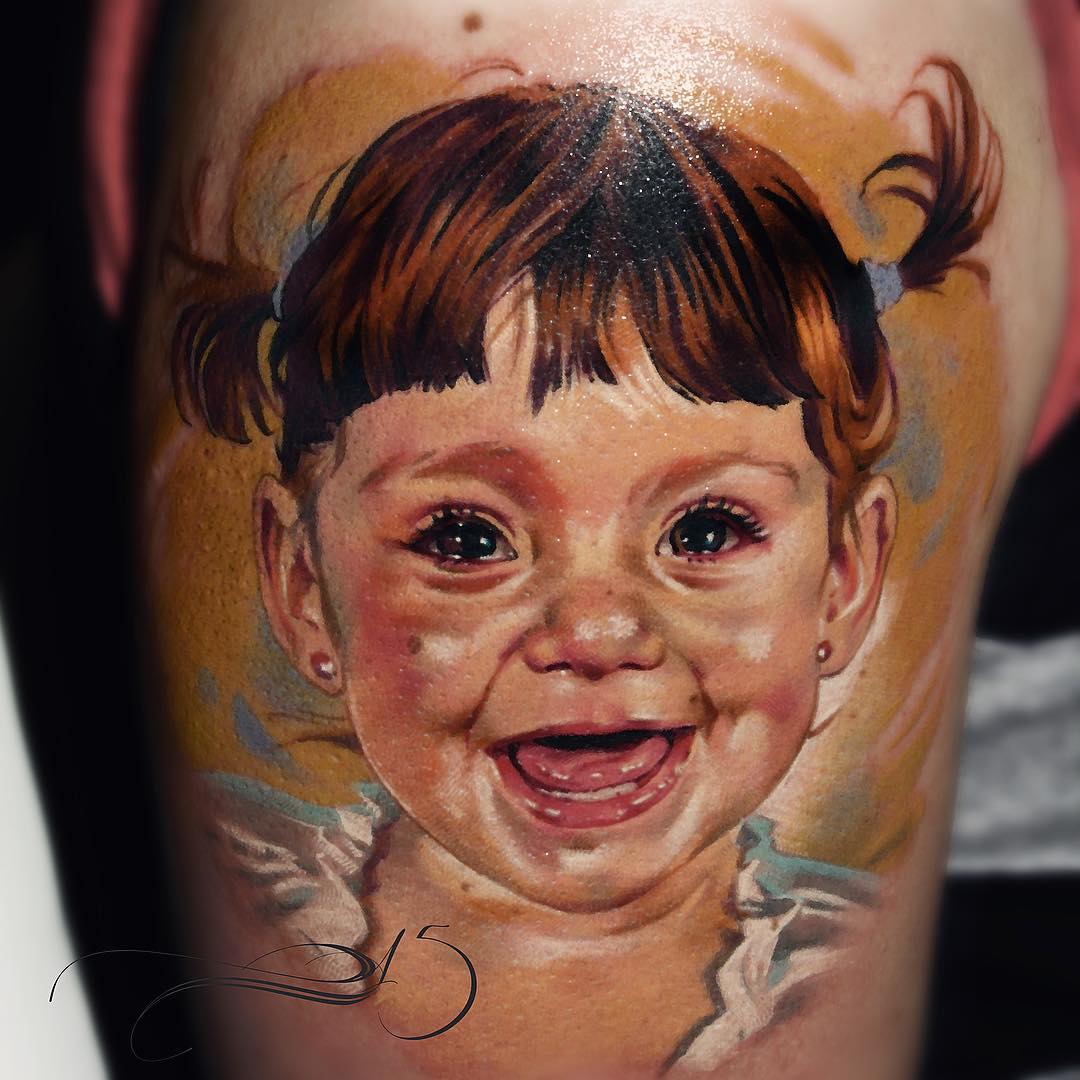 Happy Baby Girl Tattoo