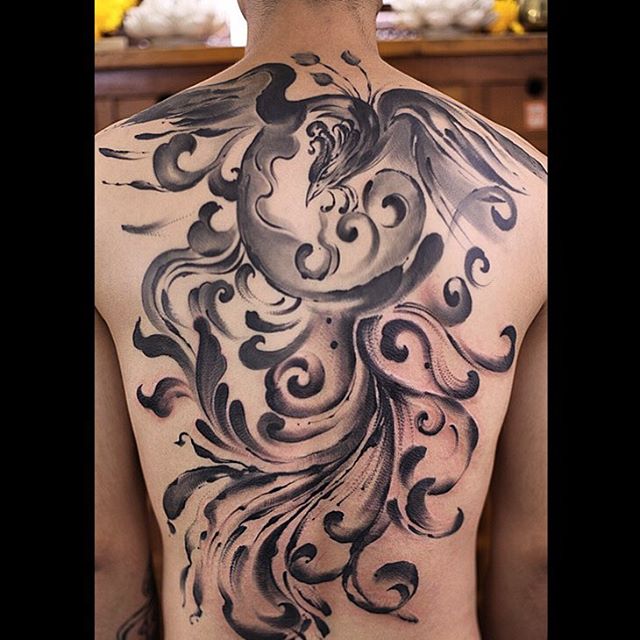 Phoenix Back Tattoo