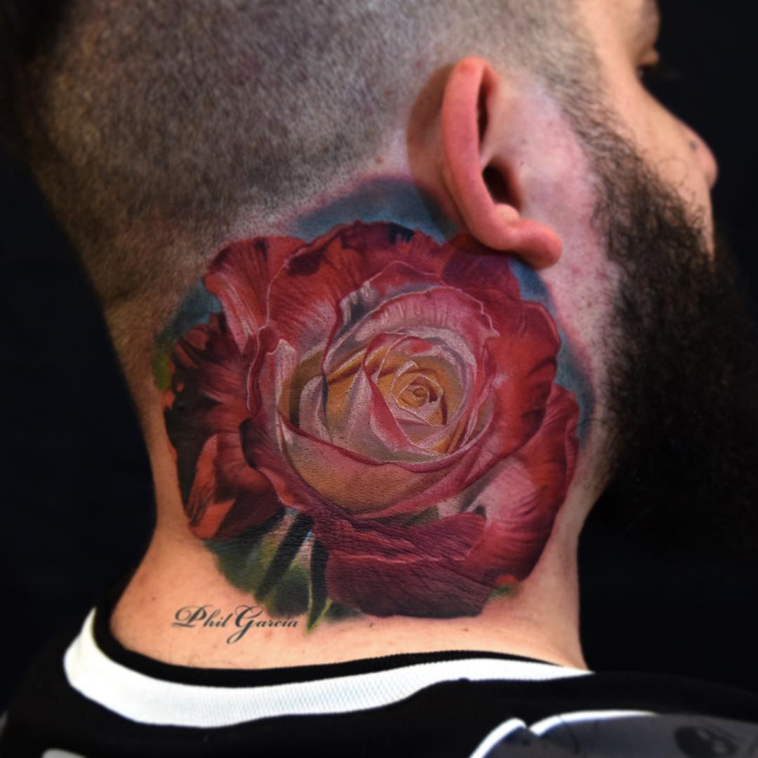 Rose Neck Tattoo