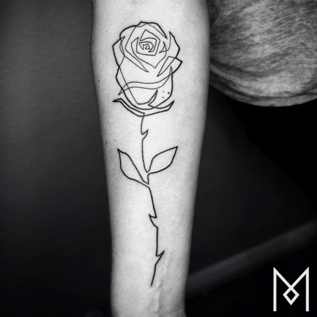 Rose Outline Tattoo