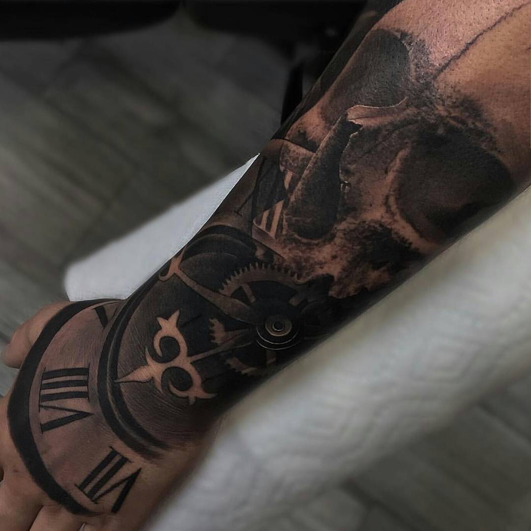 Skull Clock Tattoo