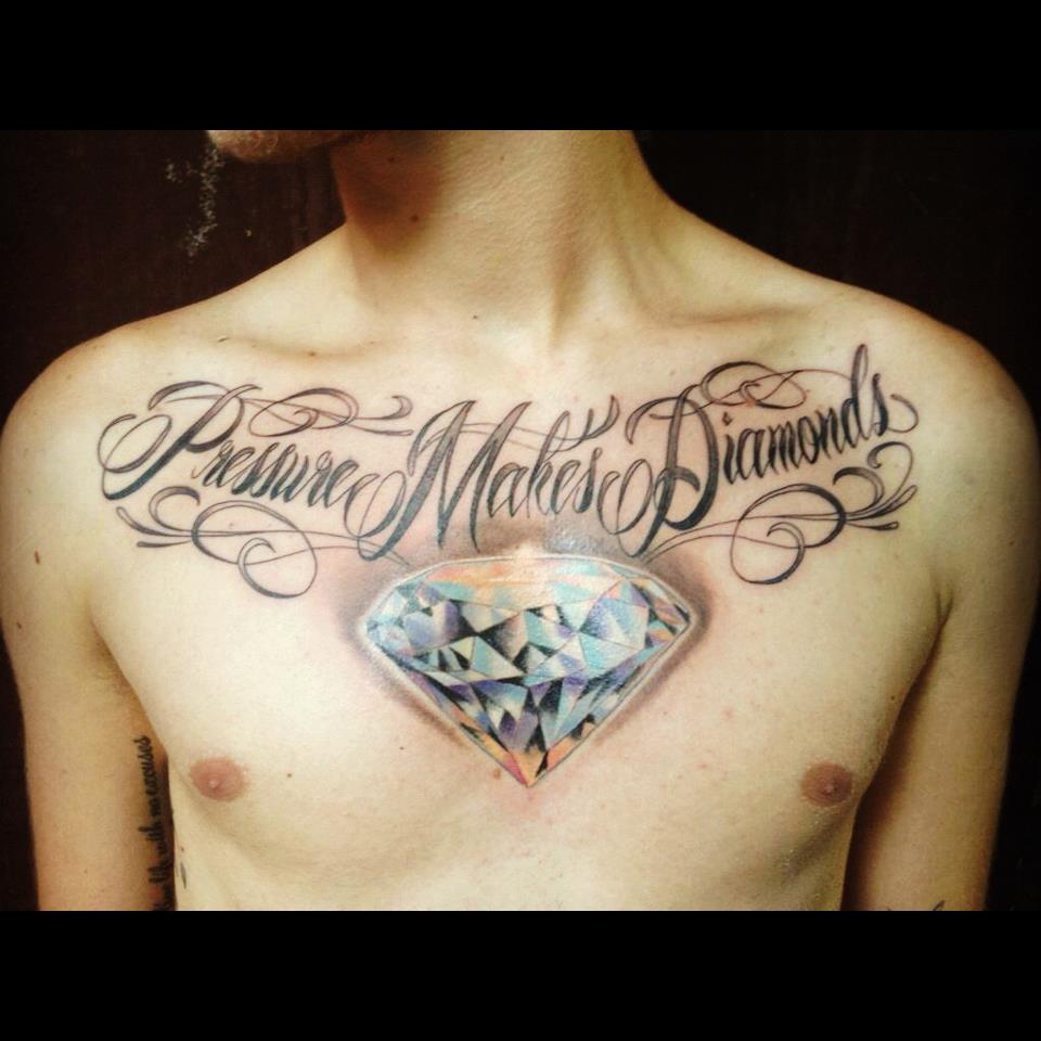 diamond tattoo on chest