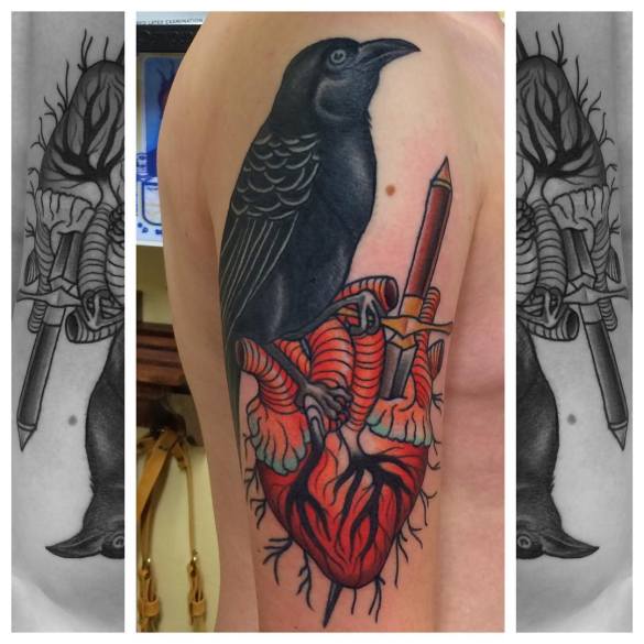 Bird Heart Tattoo