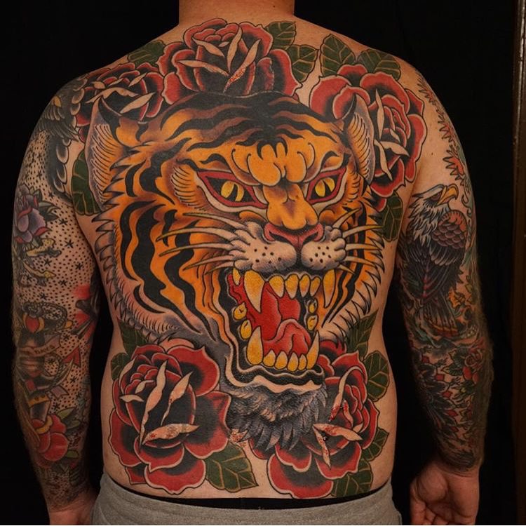 Full Back Tiger Tattoo