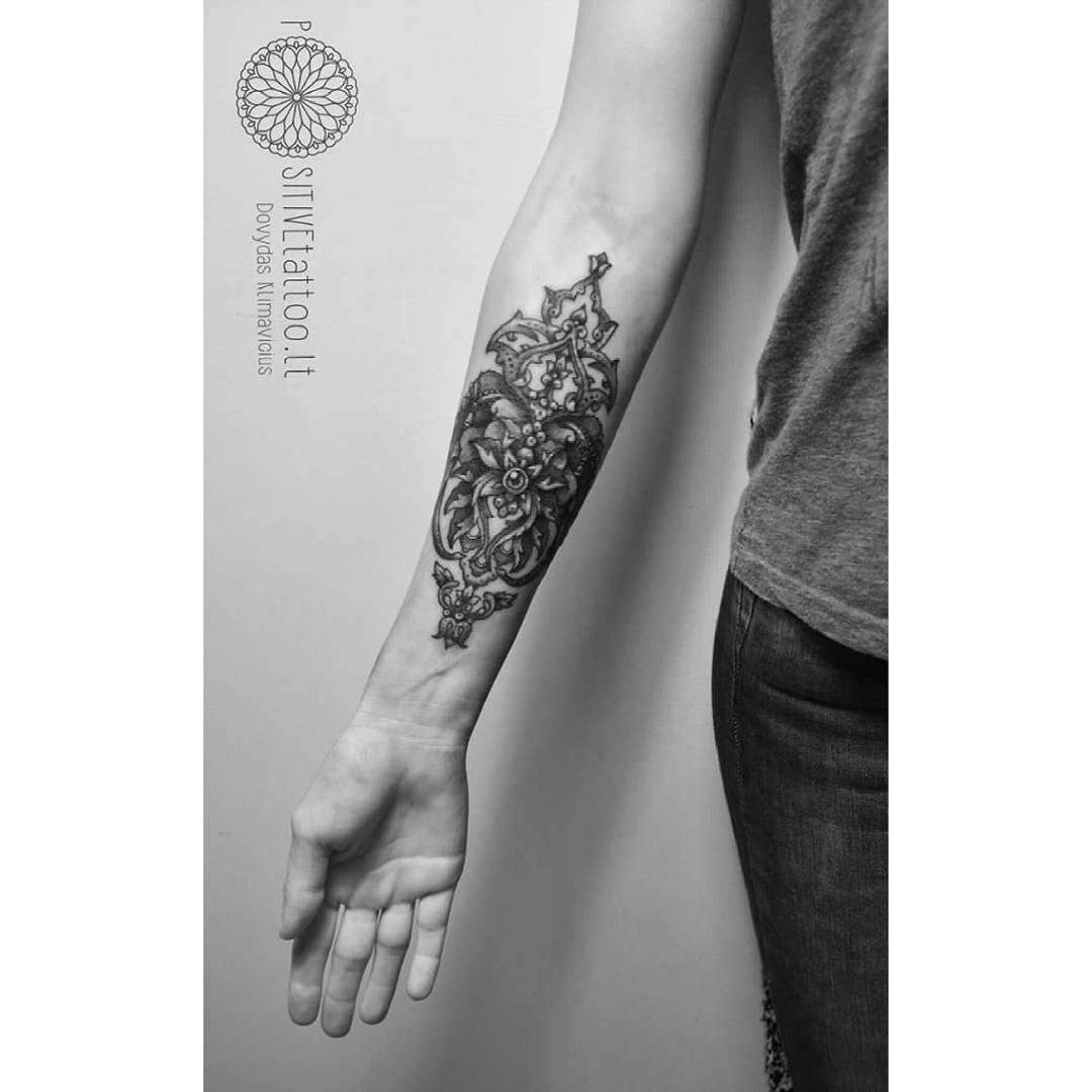 Baroque Tattoo Pattern on Forearm