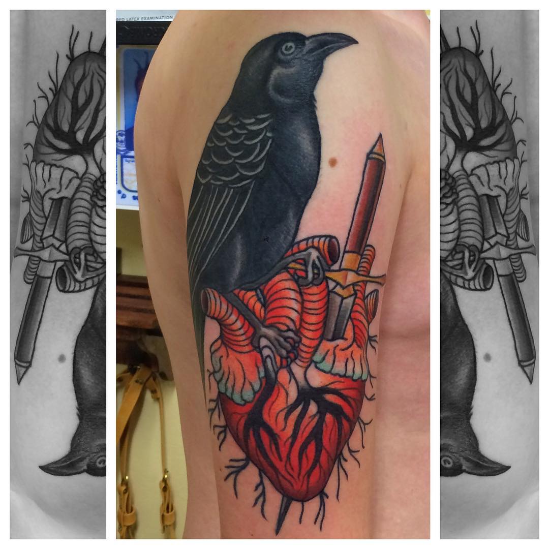 Bird Heart Tattoo