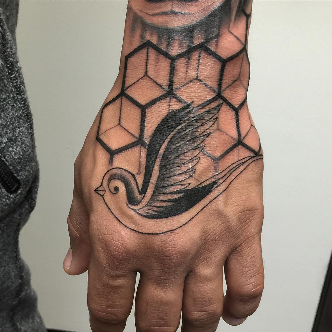 Bird Tattoo on Hand