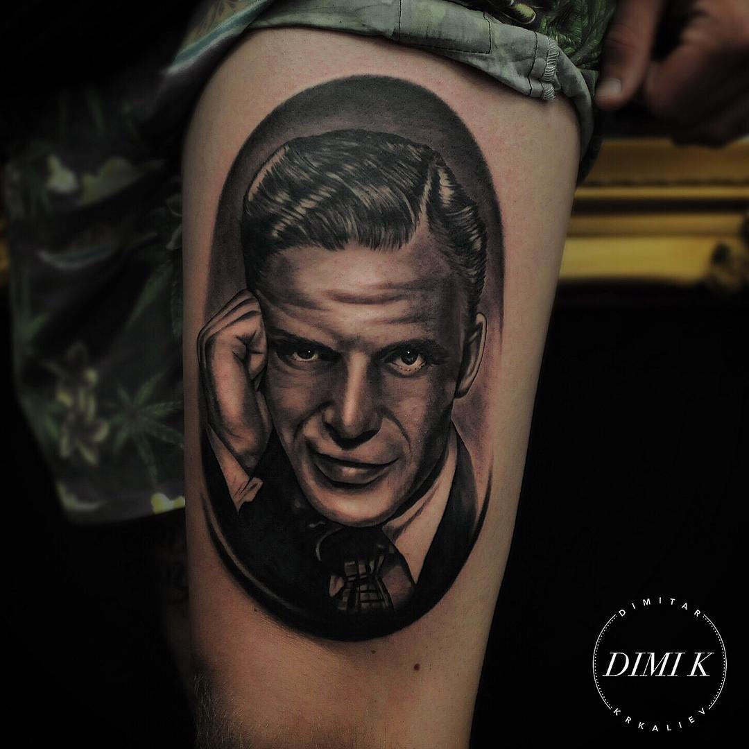 Black and Grey Portrait Tattoo