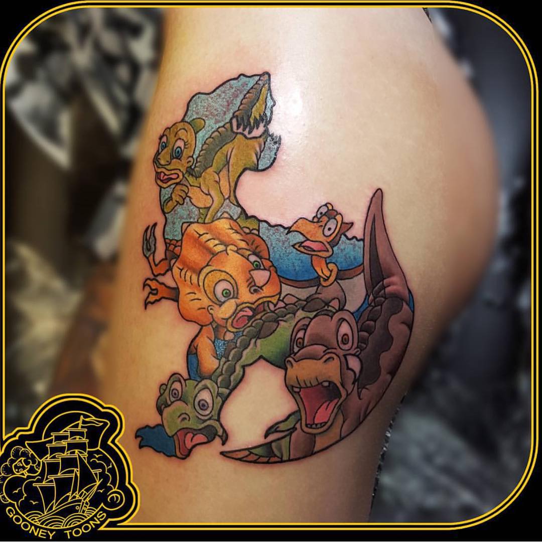 Cartoon Dinosaurs Tattoo